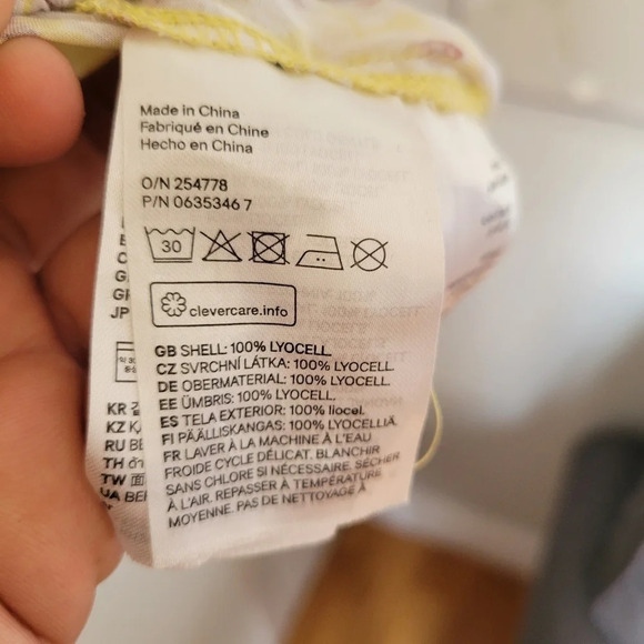 Anna Glover X H&M Butter Yellow Floral Blouse‎ Womens 6 Cottagecore Fairy Summer - Picture 11 of 14